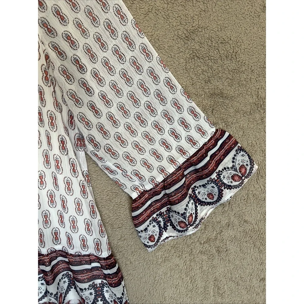 St. John's Bay XL Bell Sleeves Whimsgoth Bohemian Lined Blouse - Picture 4 of 9